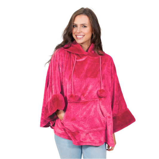 Pink Hooded Poncho