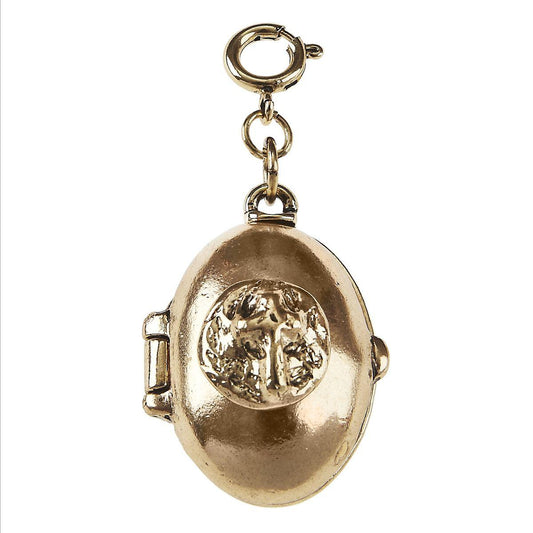 Light Antique Gold Cross Wax Casting On Locket Charm