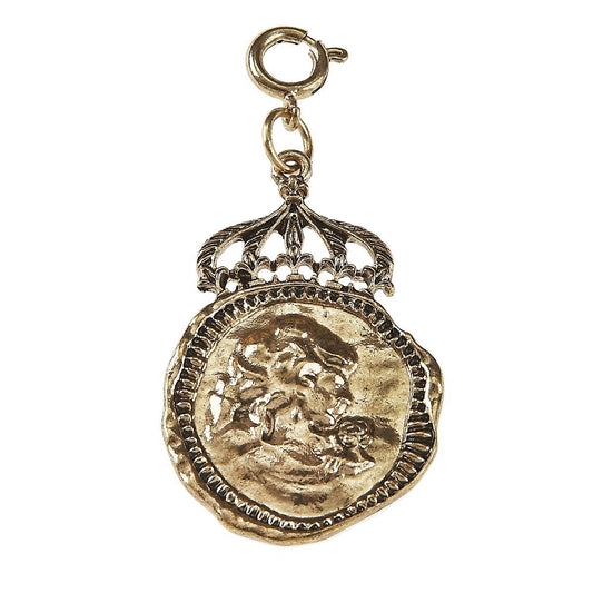 Light Antique Gold Cameo Wax Casting Crown Charm