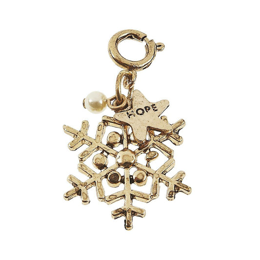 Light Antique Gold Snowflake Charm