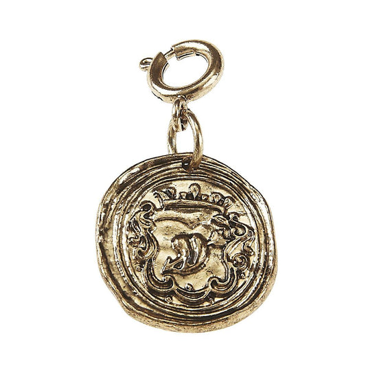 Light Antique Gold Crest Wax Casting Charm