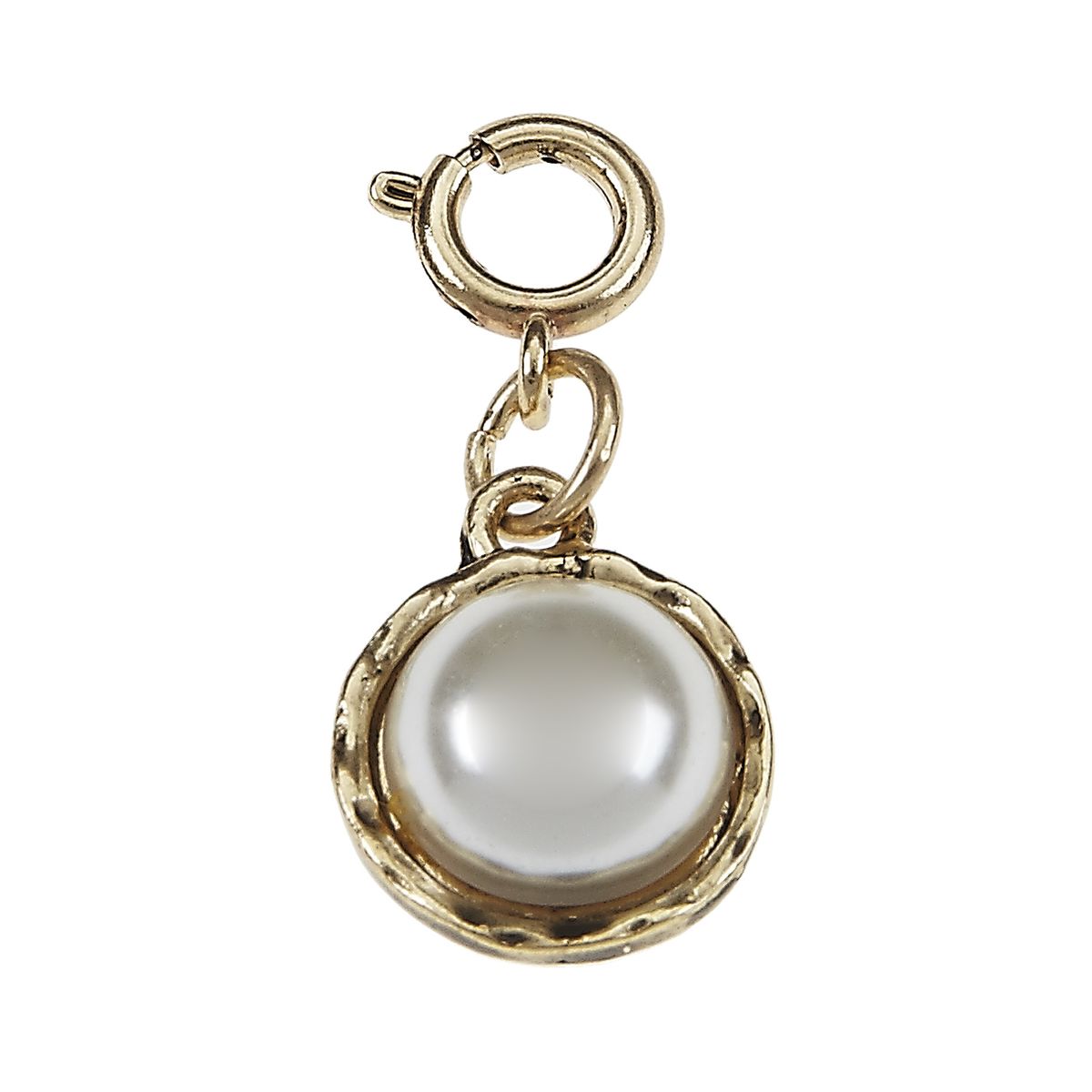 Ivory Pearl Cabochon Antique Gold Charm