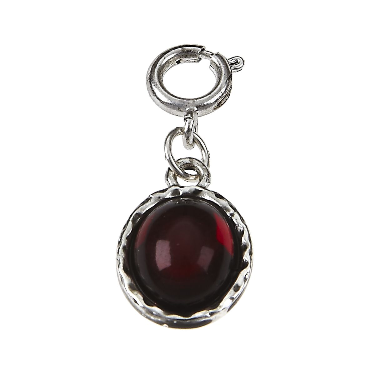 ANT. SILVER GARNET CHARM - JANUARY