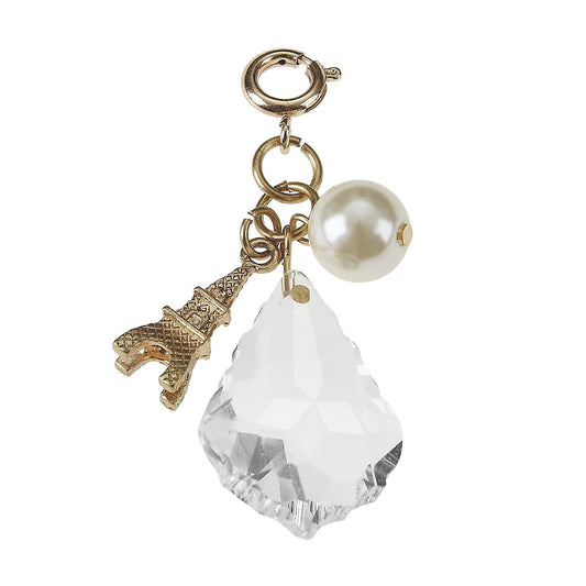 Eiffel Tower and Ivory Pearl Chandelier Cluster Charm