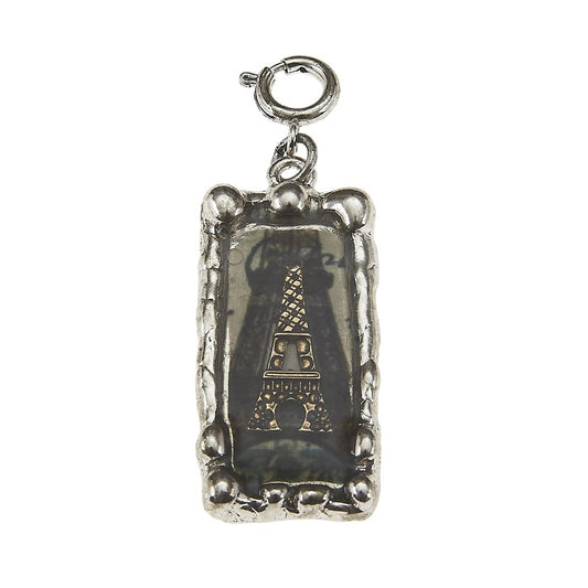 Eiffel Tower and French Words Rectangle Epoxy Charm