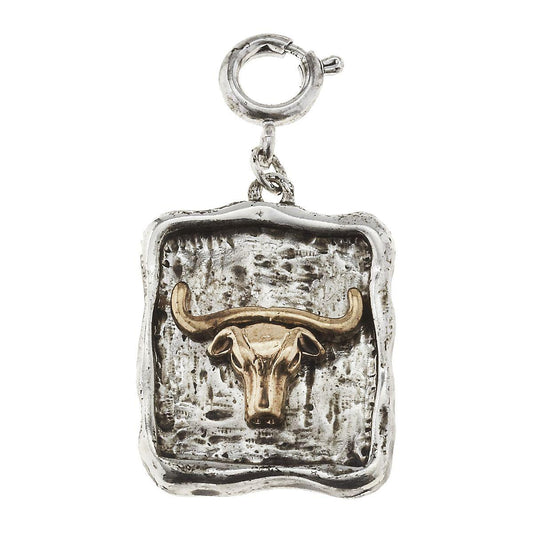 Square Longhorn Charm