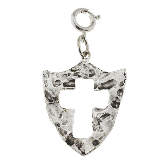 Antique Silver Shield Charm