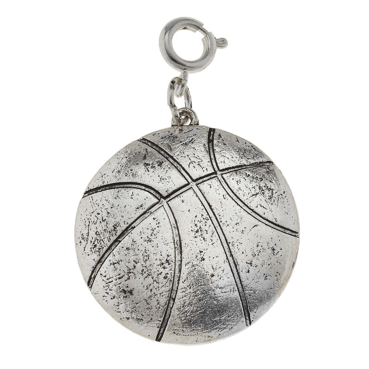 Antique Silver Basketball Charm