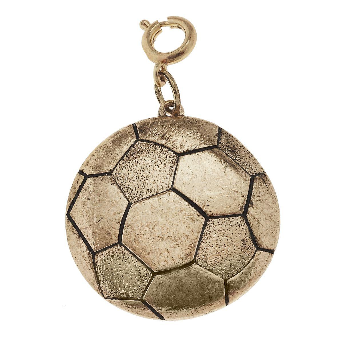 Antique Gold Soccer Ball Charm