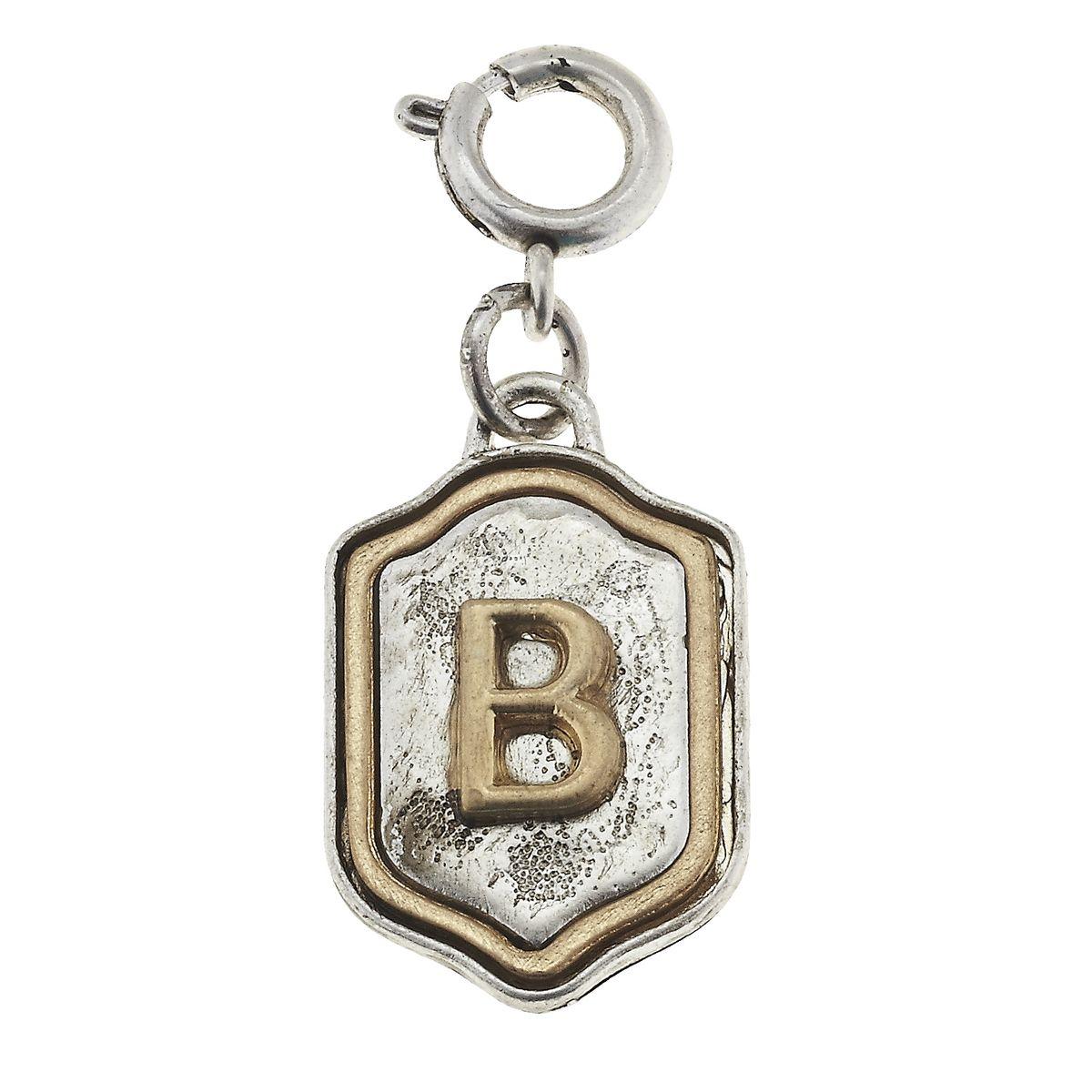 2-Tone Silver/Gold Monogram B Initial Charm