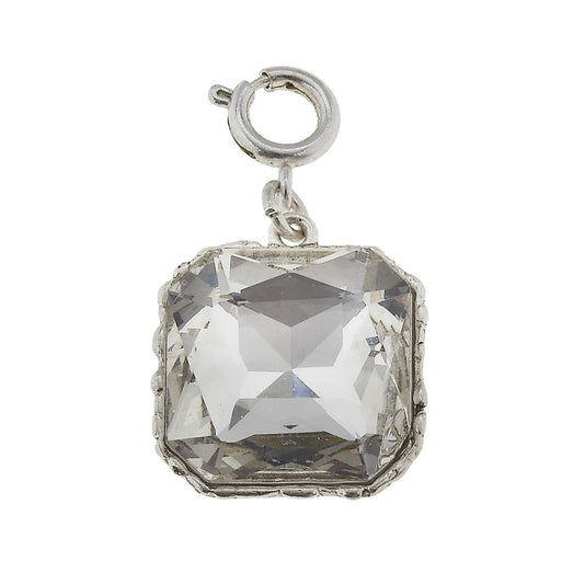 Square Sautered Silver Chandelier Charm