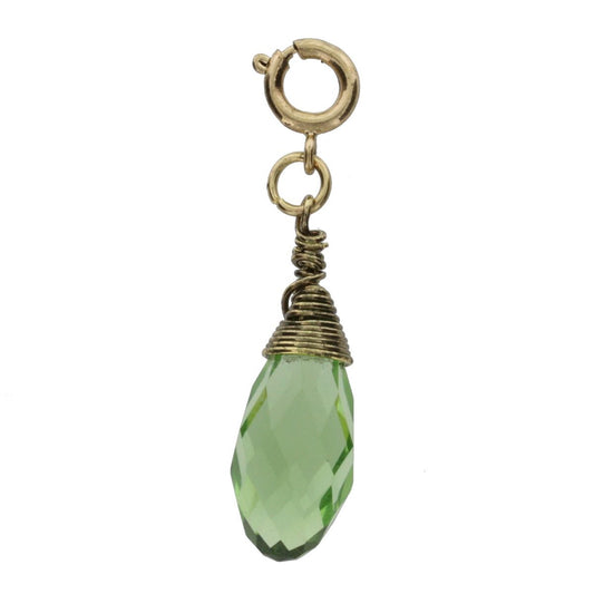 Antique Gold And Peridot Birthstone Wire Wrapped Charm