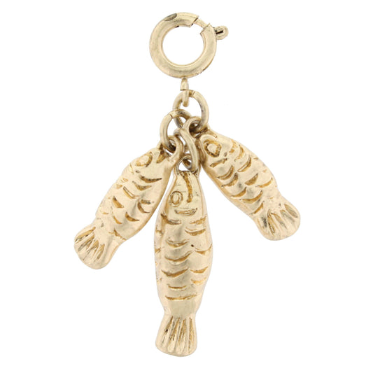Teach a Man To Fish Gold Cluster Charm