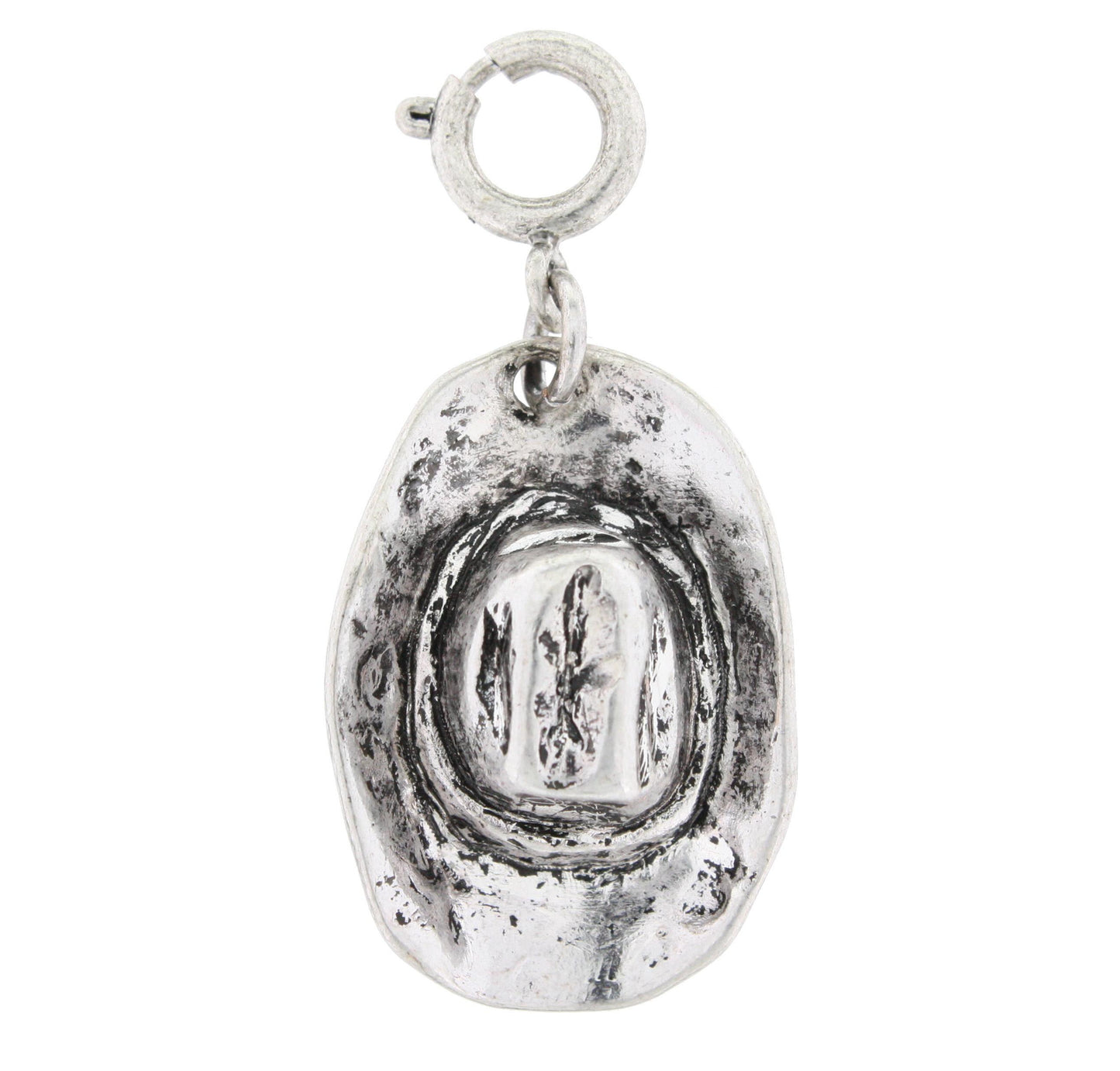 Silver 3D Cowboy Hat Charm
