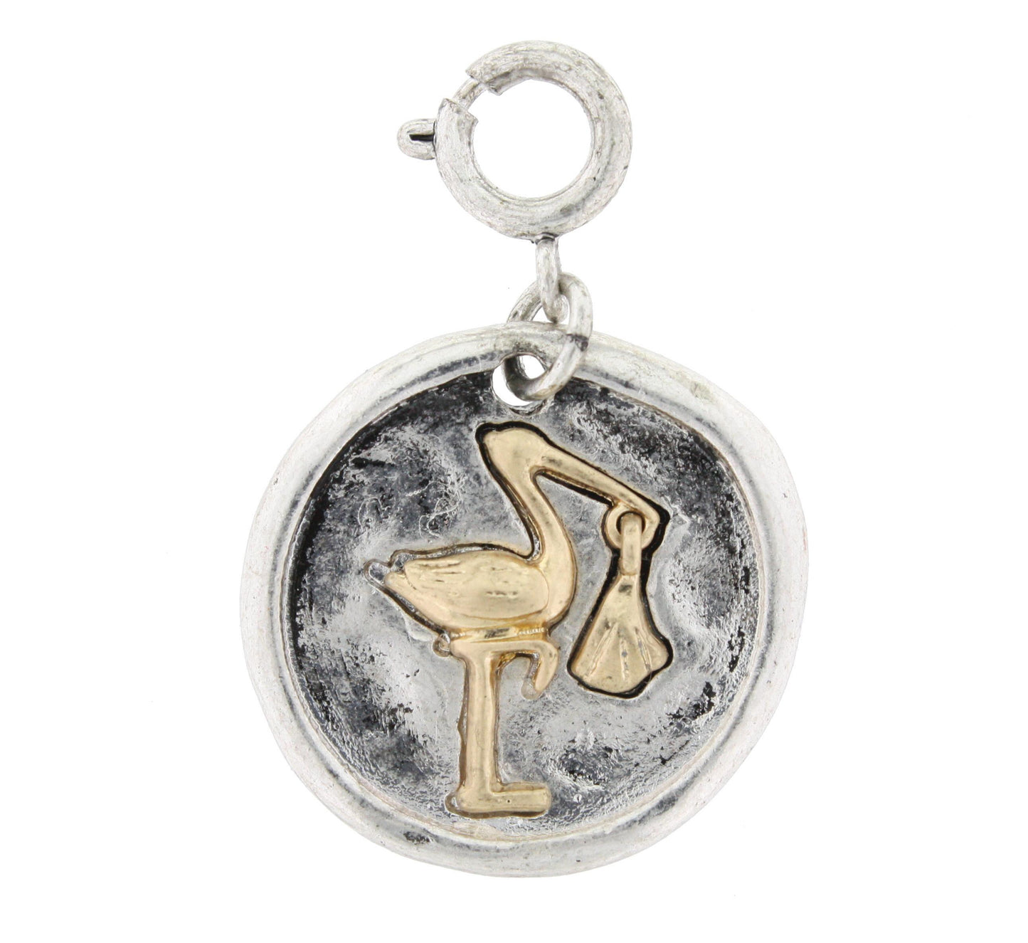 2-Tone Bearing Good News Stork Charm