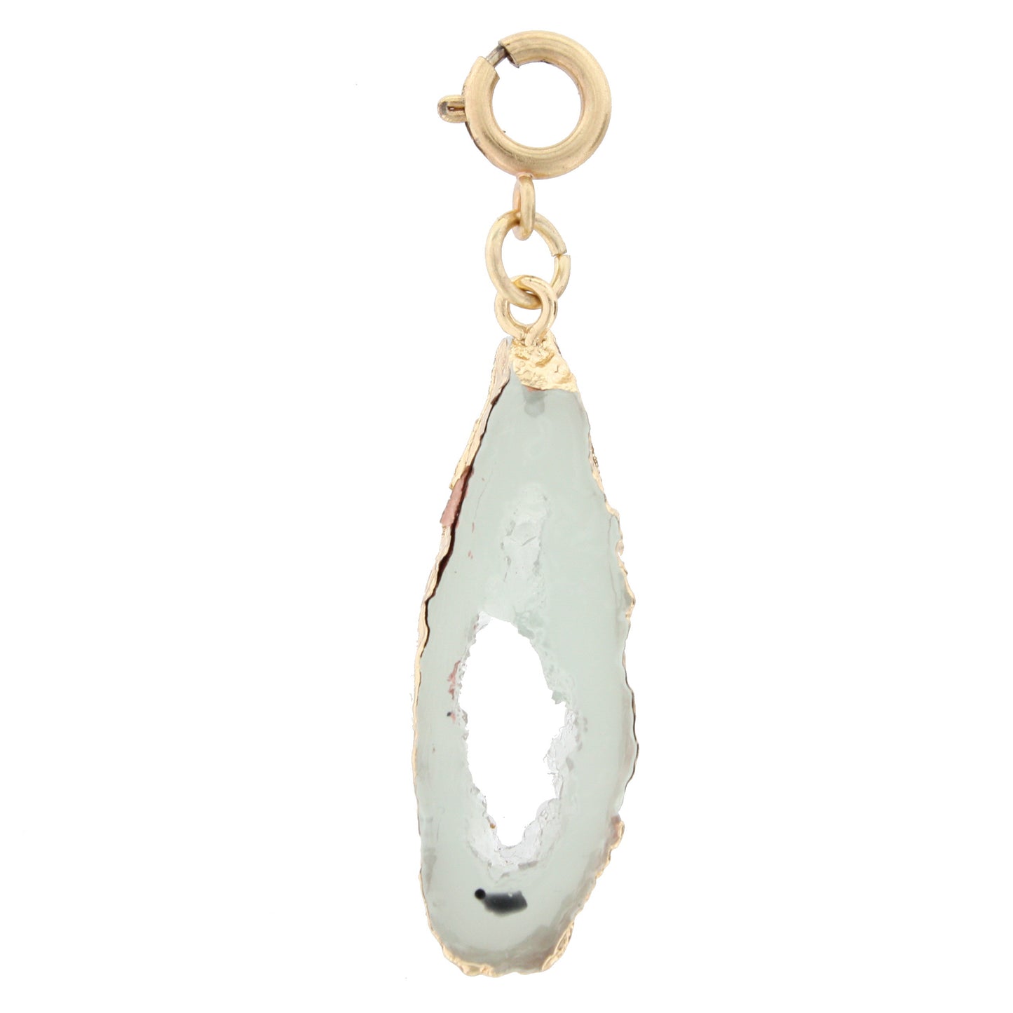 Gold Framed Grey Druzy Charm