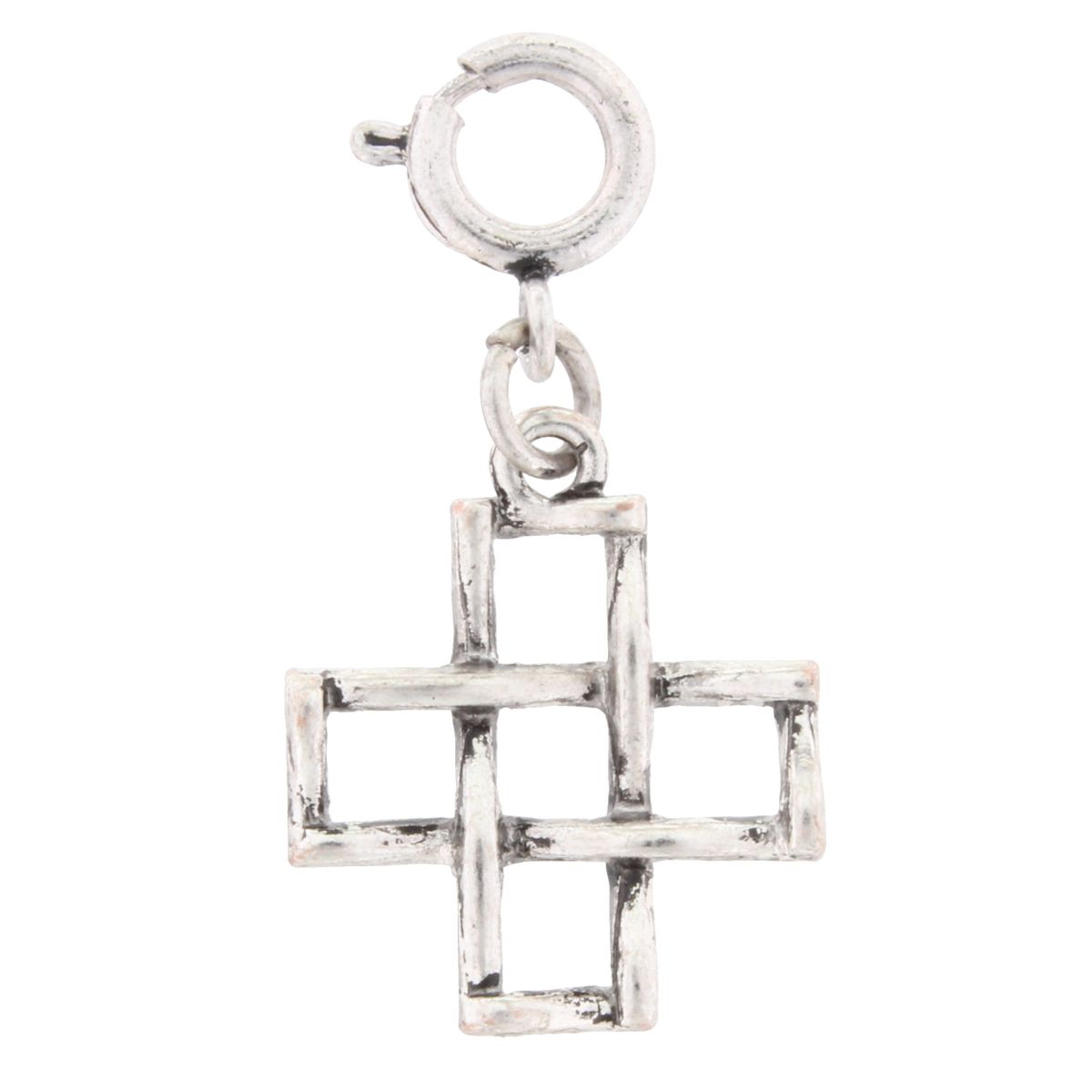 Silver Intertwined Cross Charm