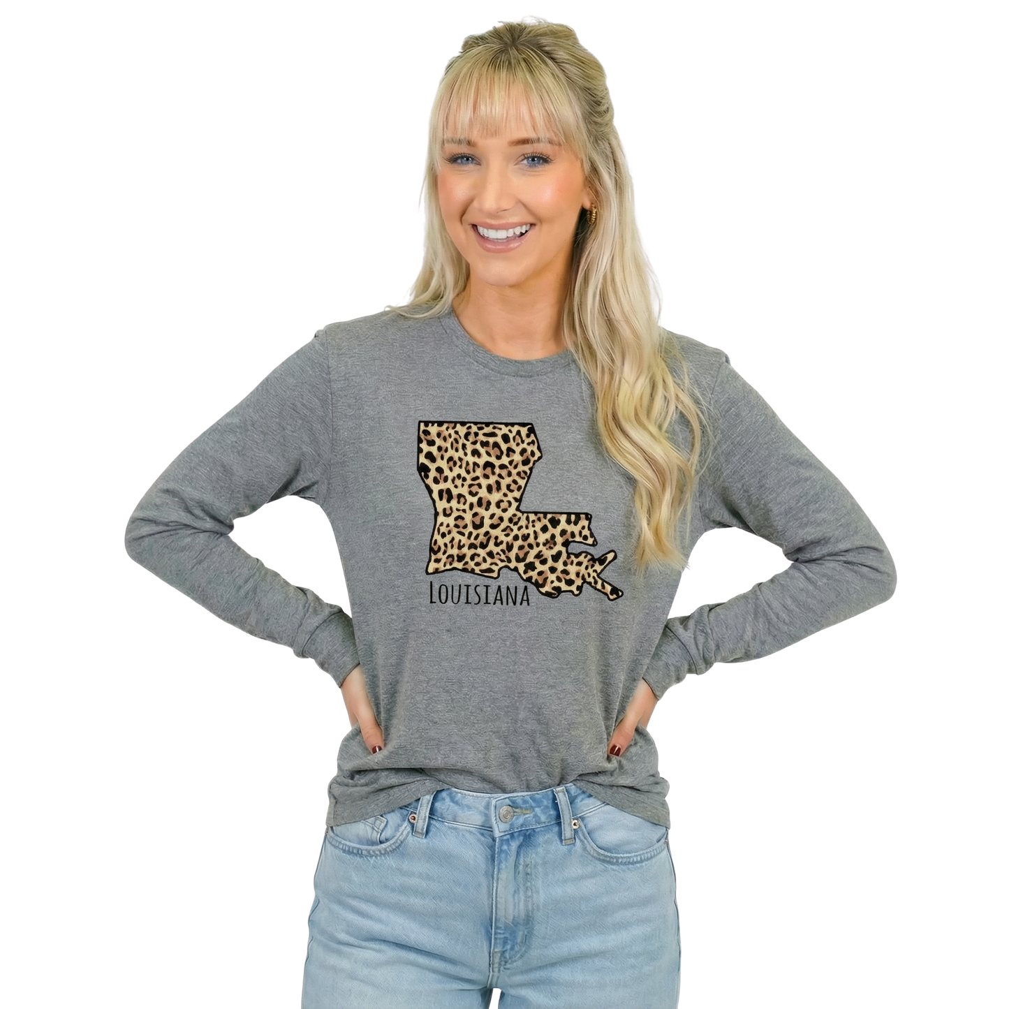 Louisiana Leopard State Long SleeveT-Shirt