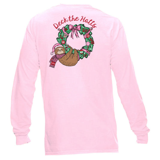 Kids Deck The Halls Sloth Long Sleeve T-Shirt S