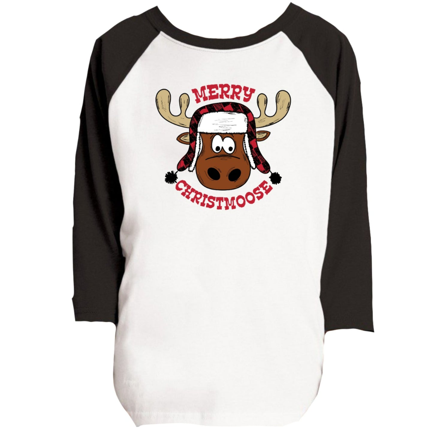 Kids Merry Christmoose 3/4 Sleeve T-Shirt 2T