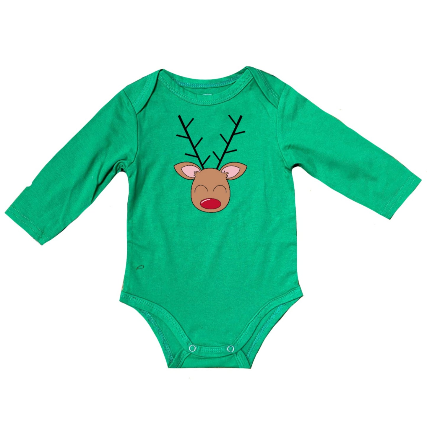 Kids Cheerful Reindeer Long Sleeve Baby Onesie NB