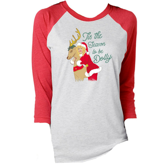 Kids Tis The Season To Be Dolly 3/4 Sleeve T-Shirt XL