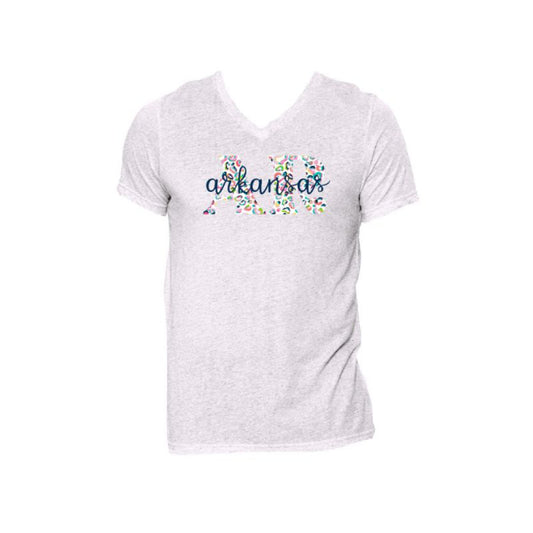 Arkansas Leopard V-Neck T-Shirt M