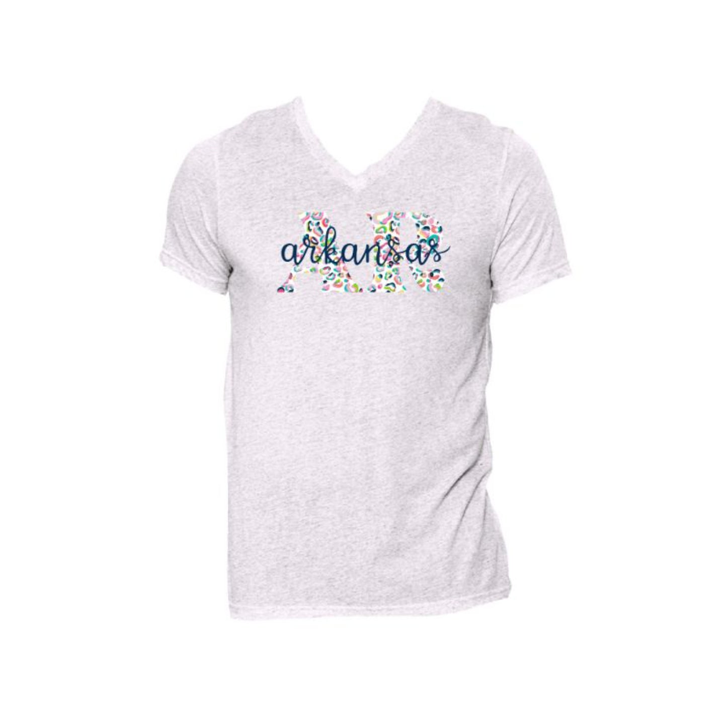Arkansas Leopard V-Neck T-Shirt S