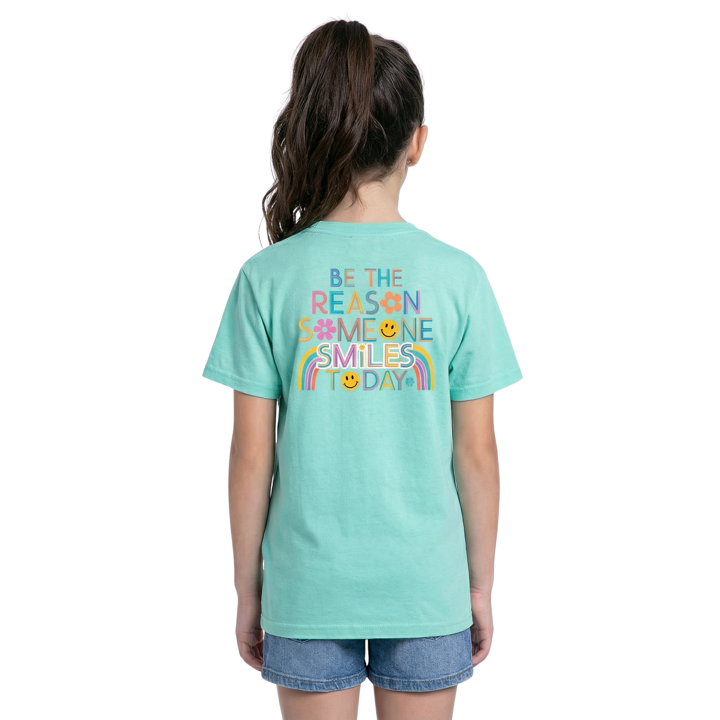 Kids Be the Reason Someone Smiles Today Crew Neck T-Shirt