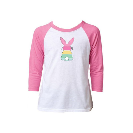 Kids Easter Bunny Crew Neck 3/4 Sleeve T-Shirt S