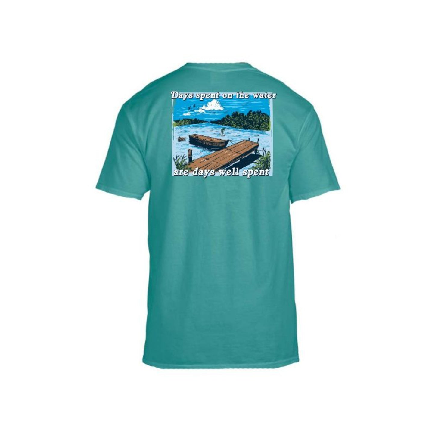 Kids Days Spent On The Water Are Days Well Spent Seafoam Crew Neck T-Shirt XS