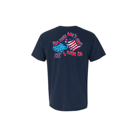 Kids The Part Don't Start til' I Croc in True Navy Crew Neck T-Shirt XL