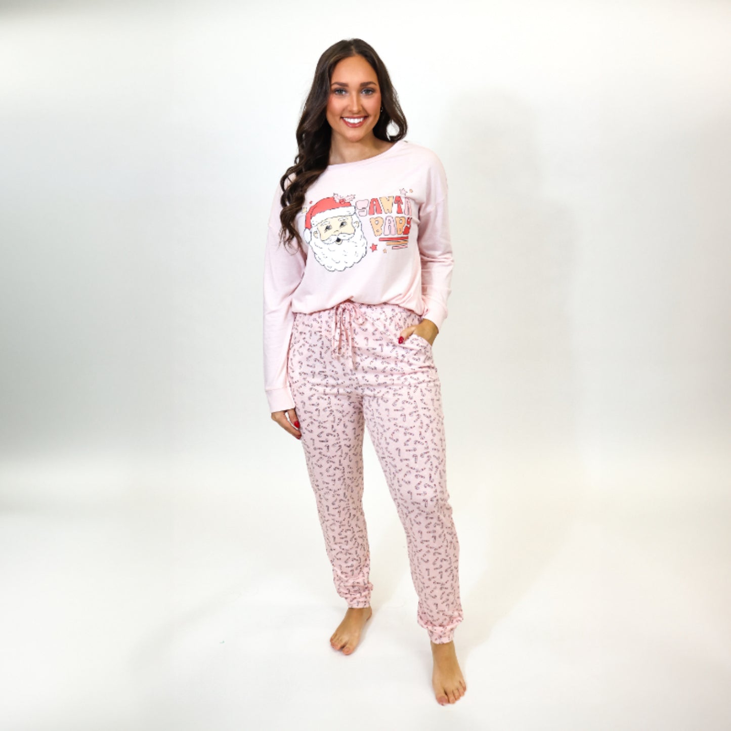 Santa Baby Long Sleeve Jammie Jogger Pant Set