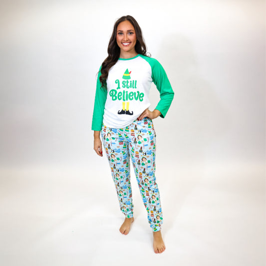 I Still Believe Long Sleeve Jammie Jogger Pant Set
