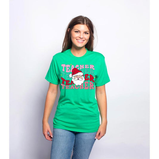 Teacher Christmas Santa T-Shirt
