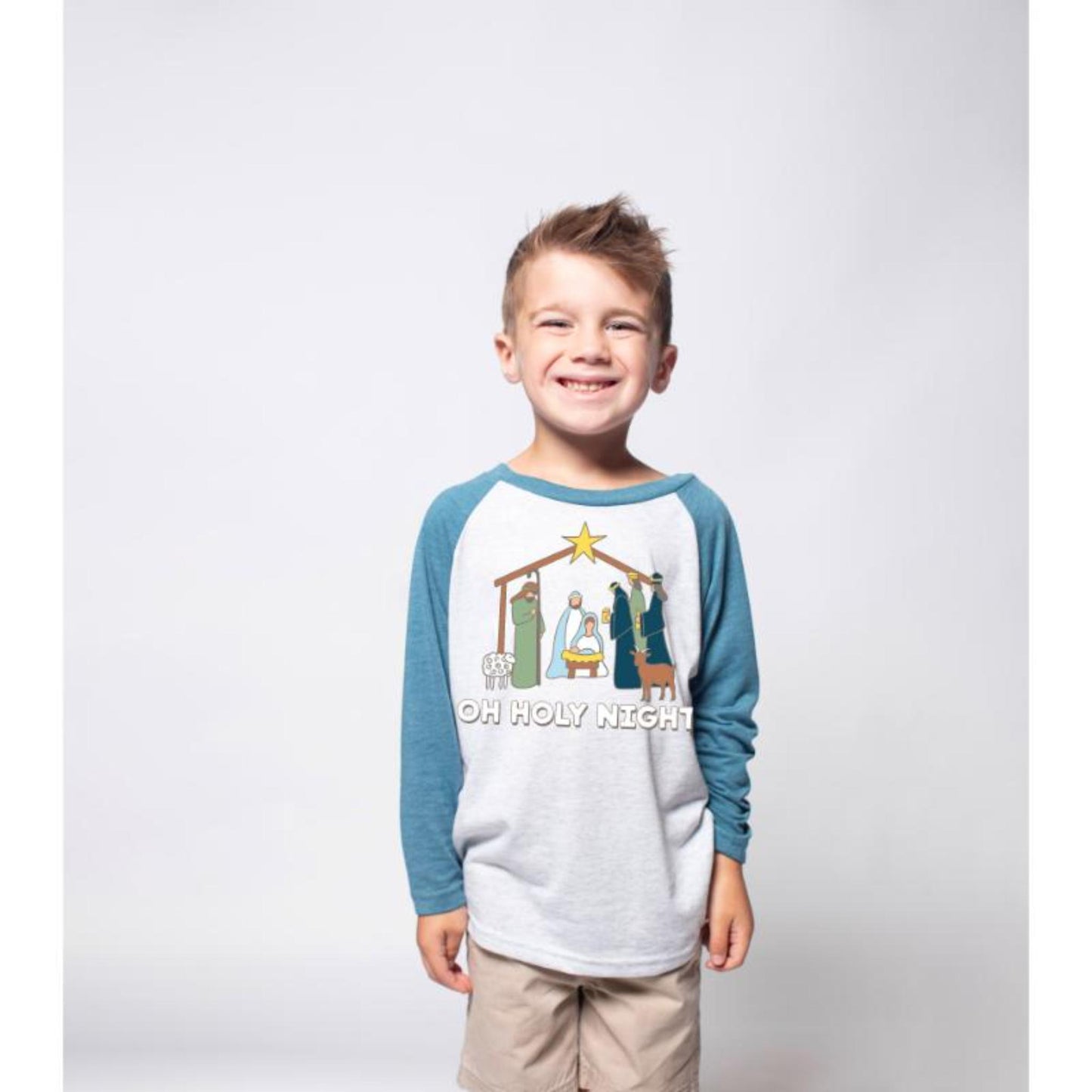 Kids Oh Holy Night 3/4 Sleeve T-Shirt 2T