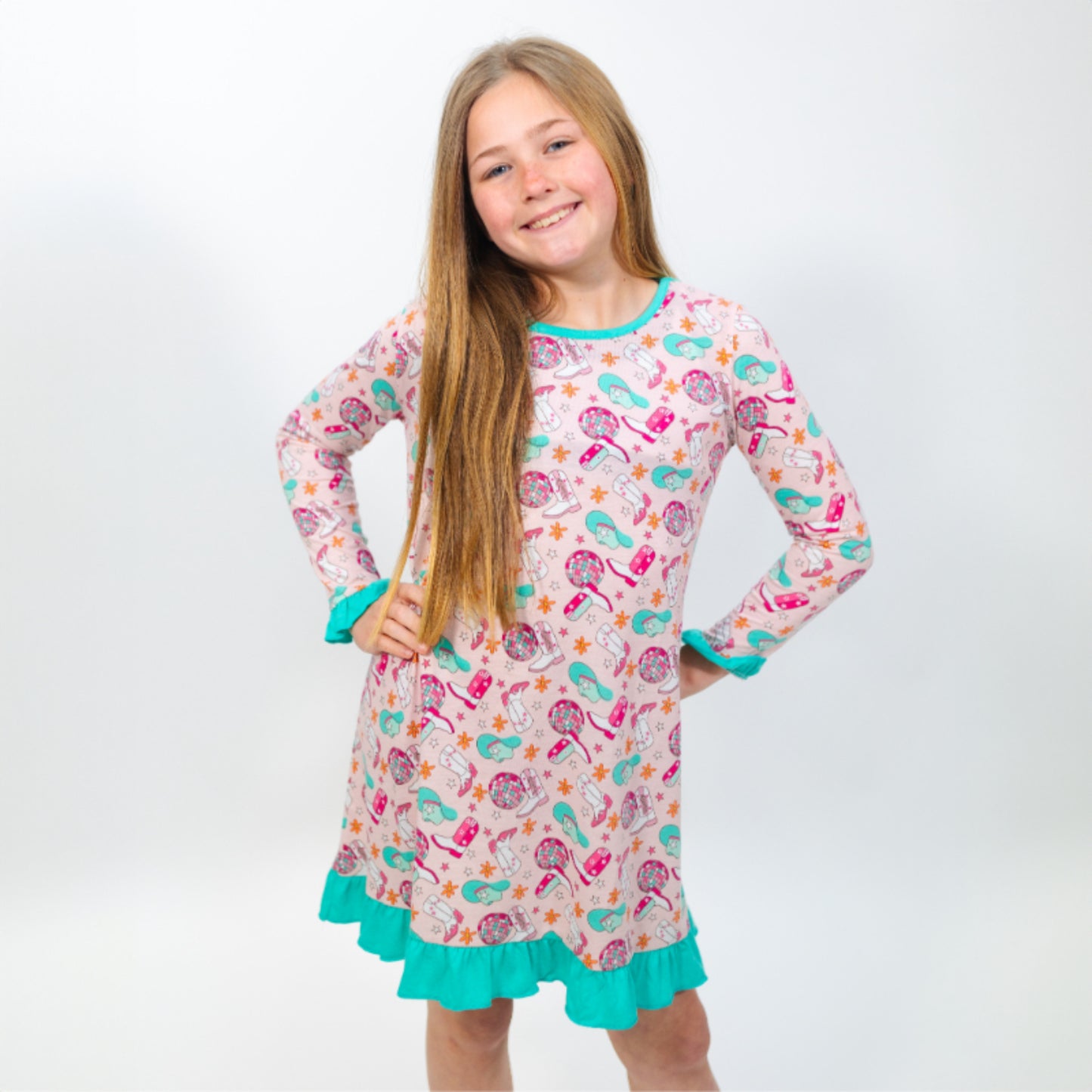 Kids Howdy, Girl Jammie Gown M