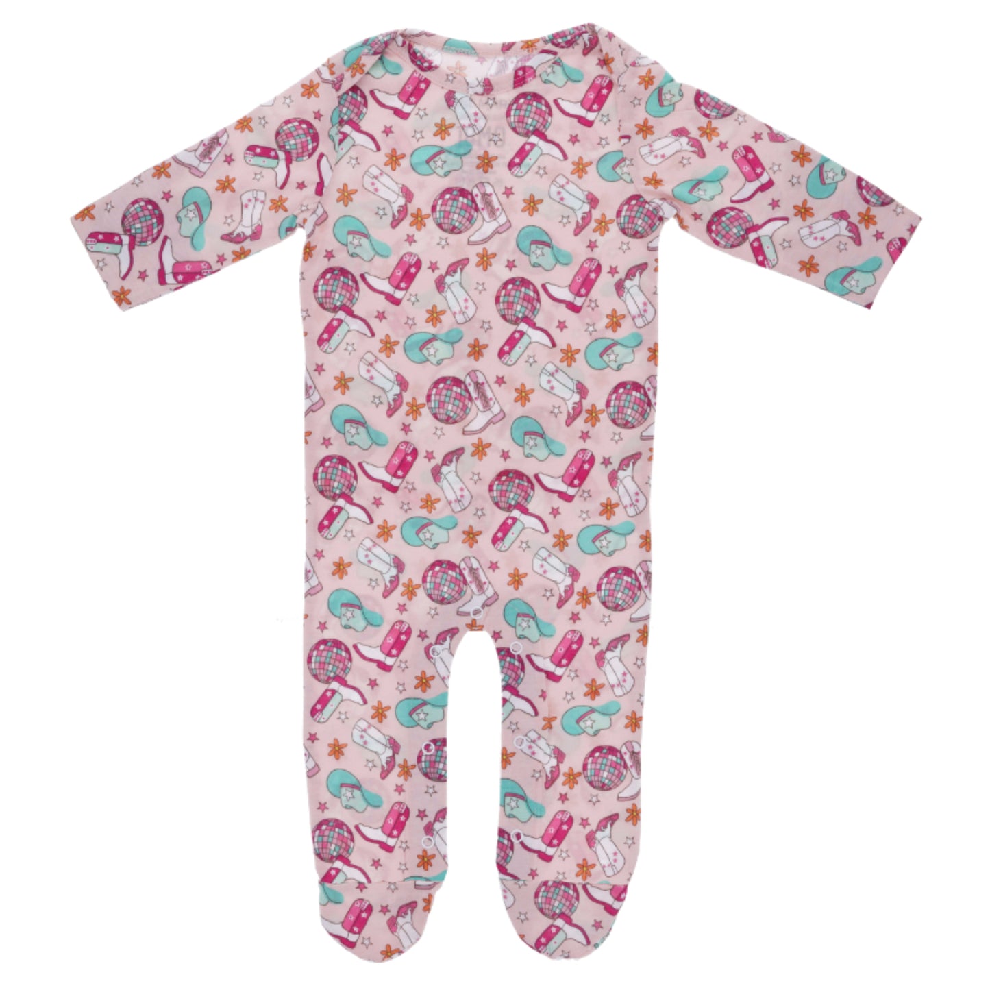 Kids Howdy, Girl Jammie Onesie NB