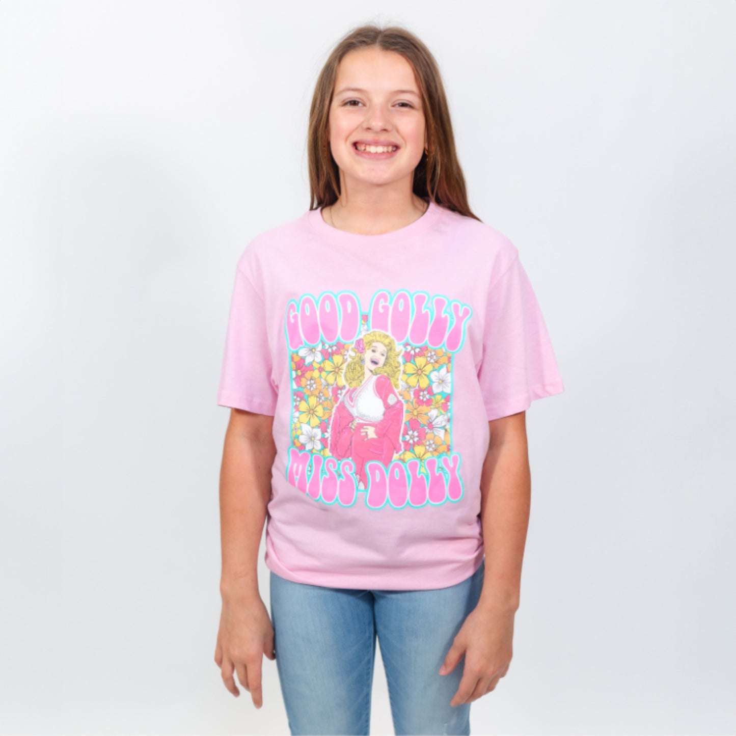 Kids Good Golly Miss Dolly Crew Neck T-Shirt M