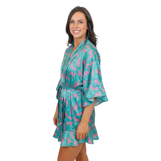 See Ya Cheetah Satin Robe - Luxe Animal Print Sleepwear