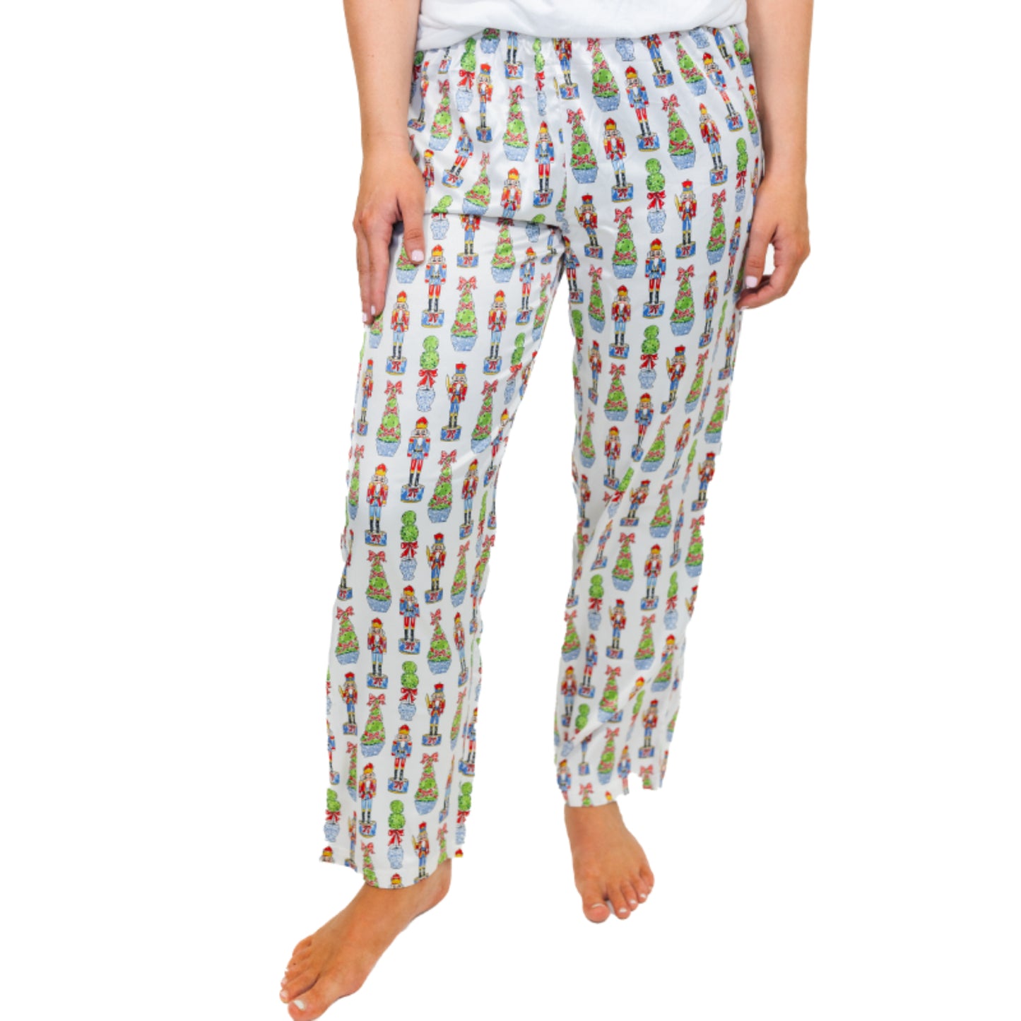 Festive Nutcracker Satin Pajama Pants
