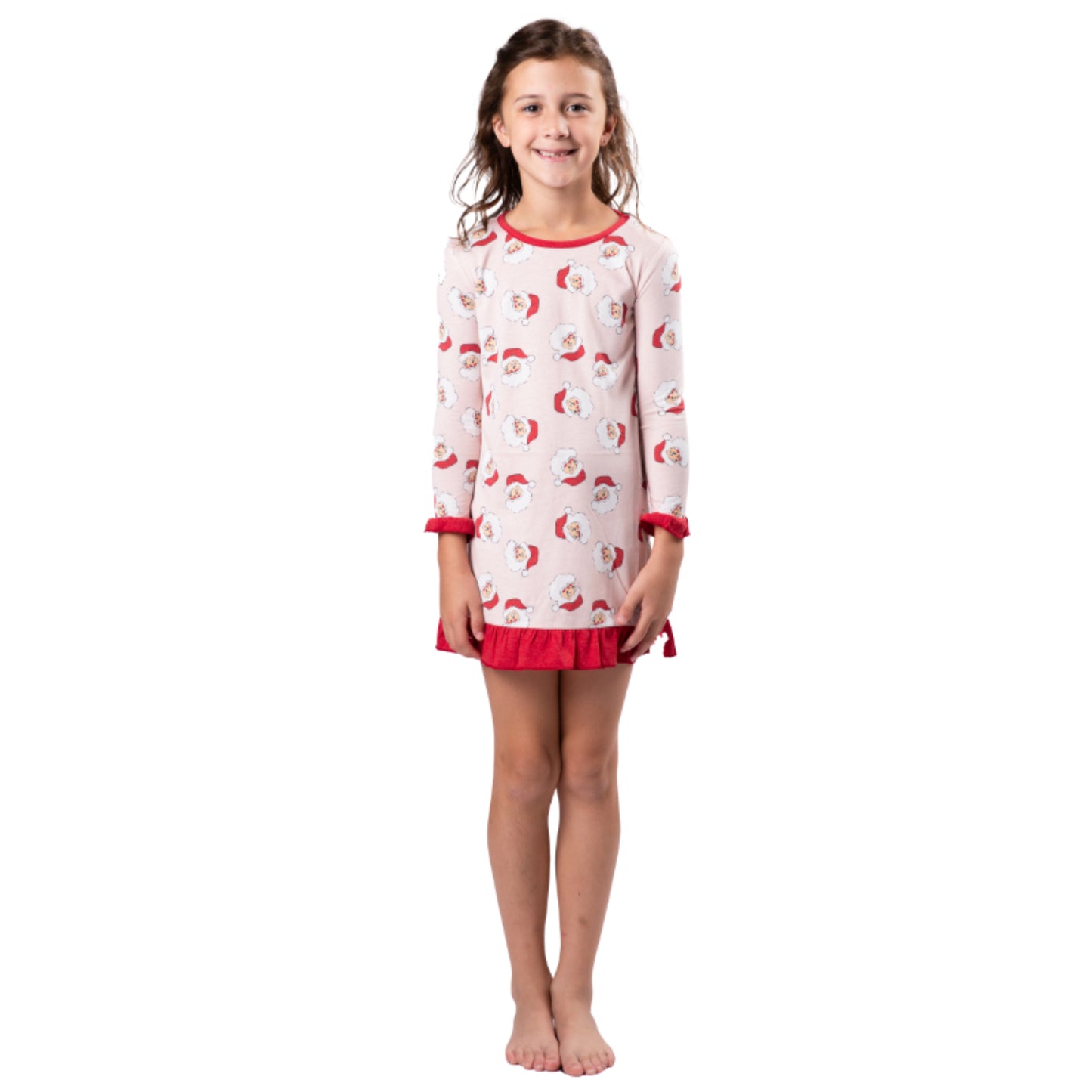 Kids Pink Santa Claus Bamboo Gown S