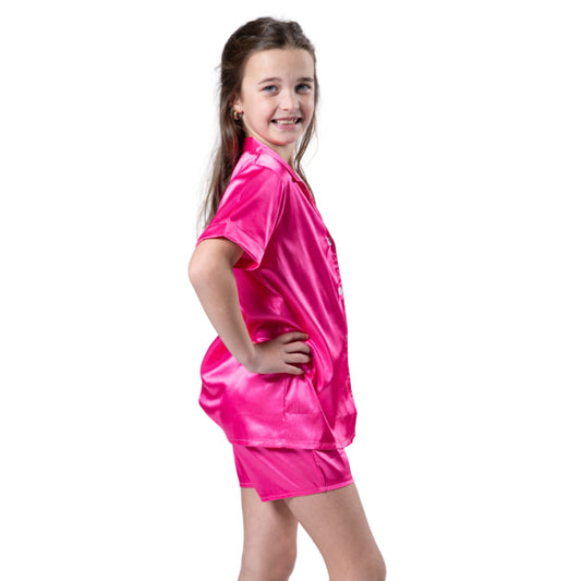 Kids Candy Pop Pink Pajama Short Set