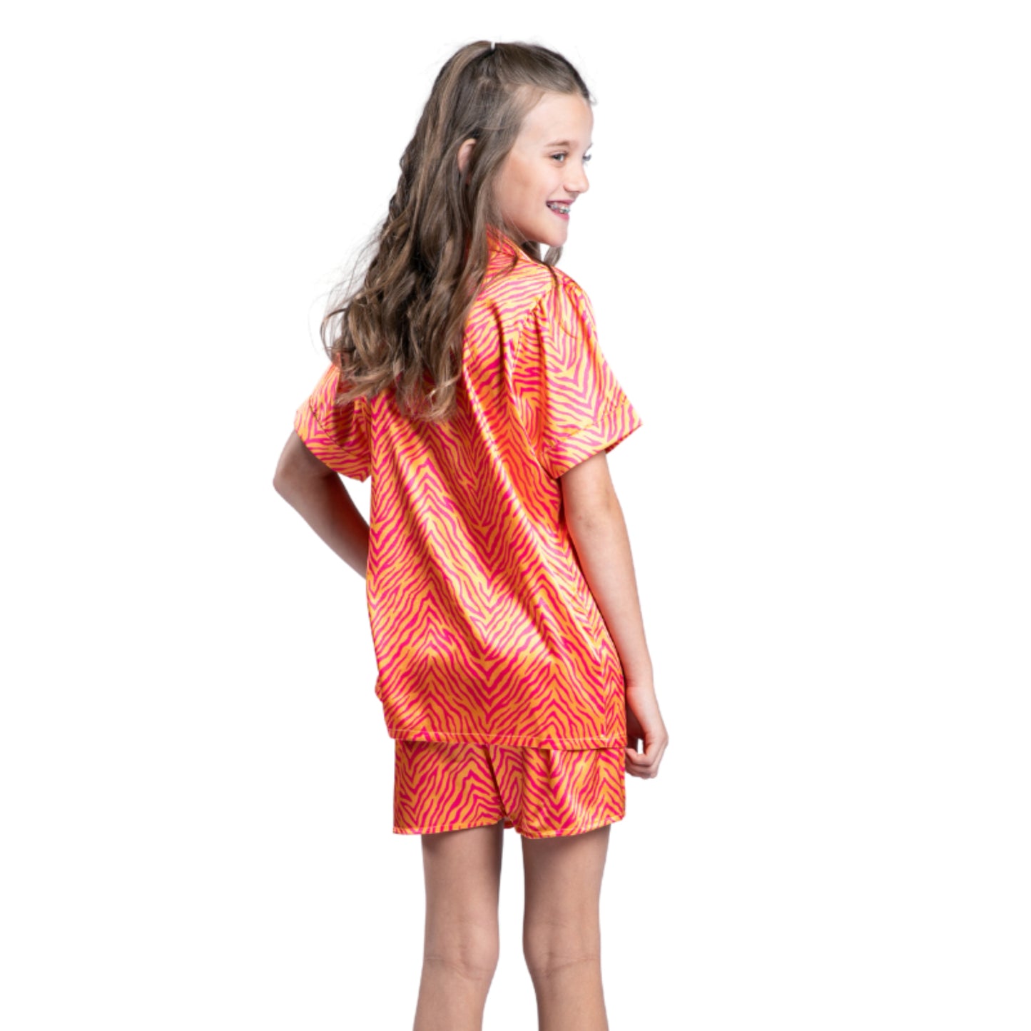 Kids Born to Be Wild Satin Pajama Short Set S