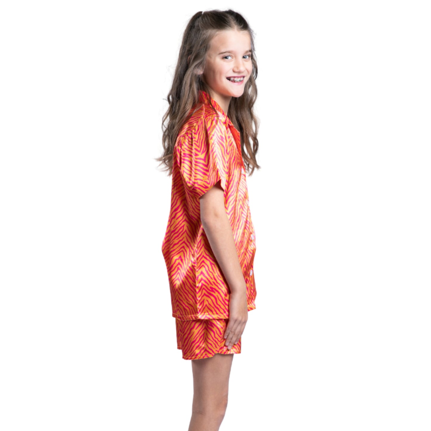 Kids Born to Be Wild Satin Pajama Short Set S