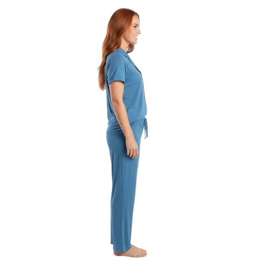 Denim Dreams Bamboo Pajama Set - Luxurious 100% Bamboo Jersey Sleepwear