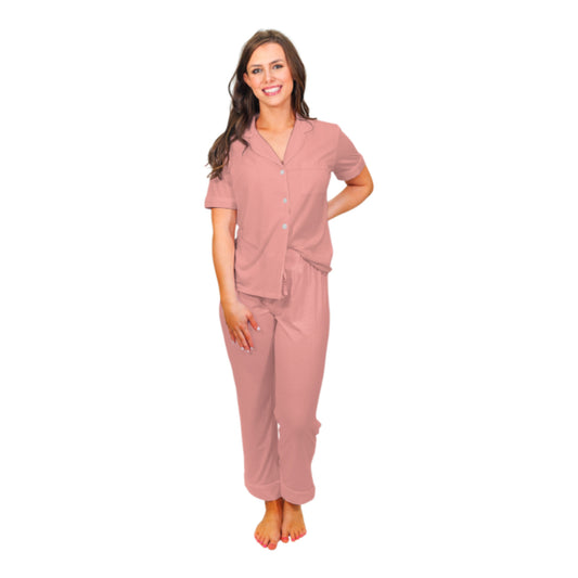 Dusty Pink Bamboo Pajama Set S
