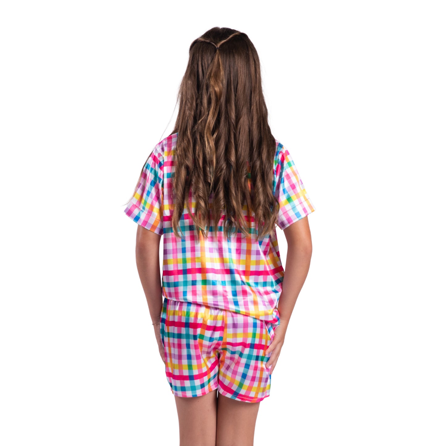 Kids Gingham Pajama Short Set S