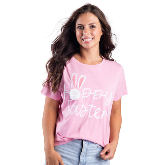 Hoppy Easter Pink Crew Neck Shirt S