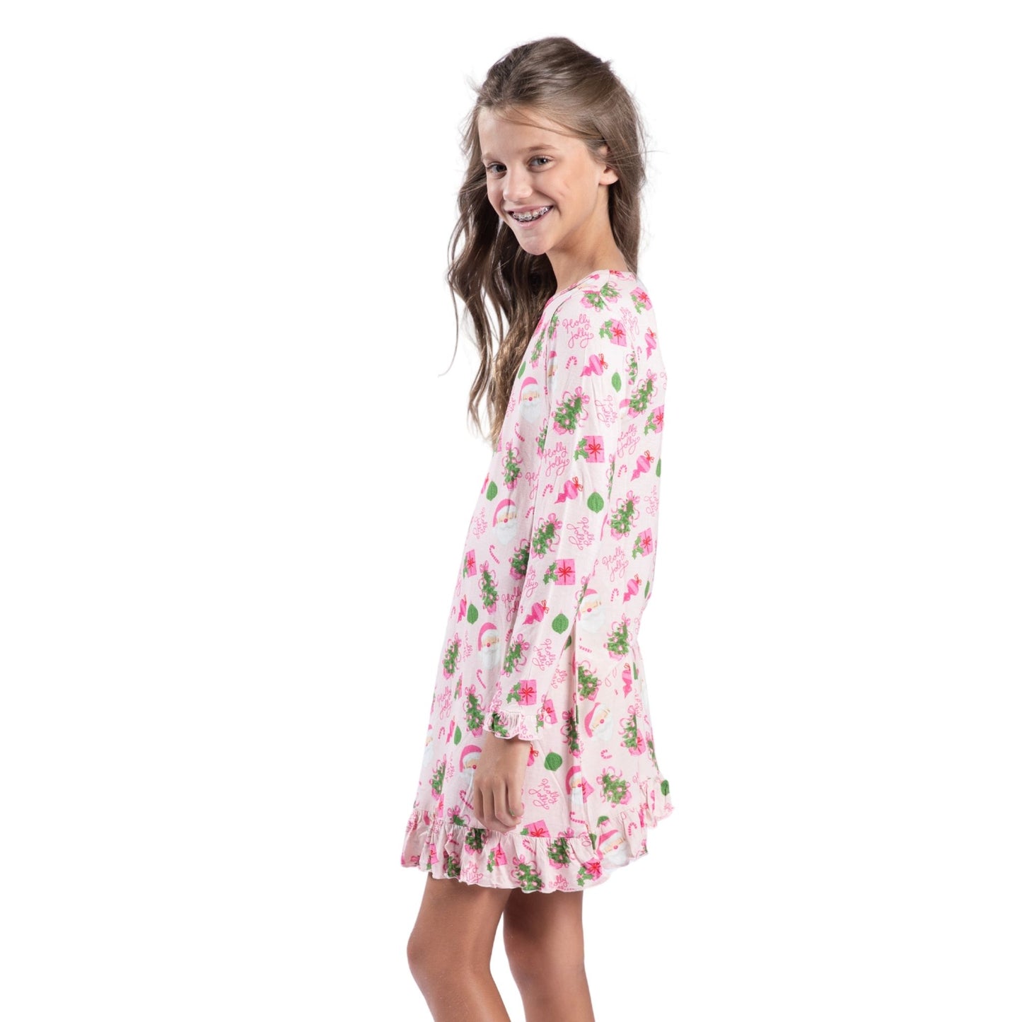 Kids Pretty in Pinkmas Bamboo Gown S